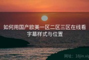 如何用国产欧美一区二区三区在线看字幕样式与位置
