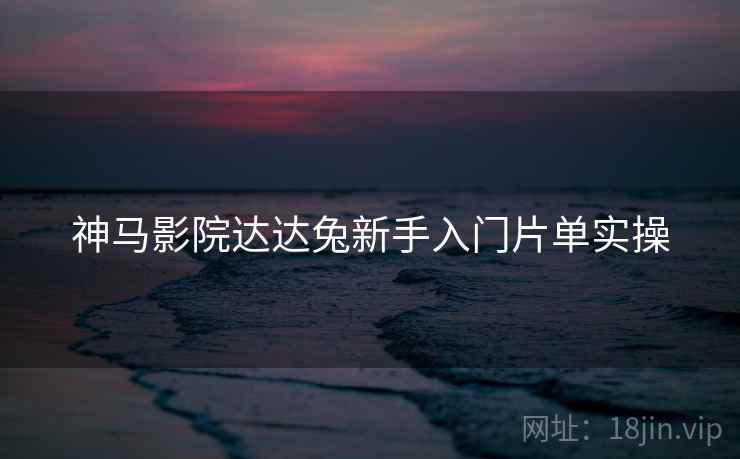 神马影院达达兔新手入门片单实操