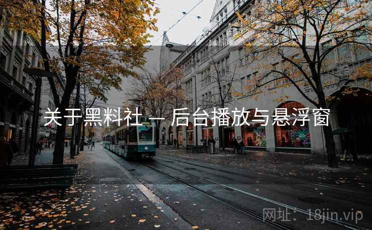 关于黑料社 — 后台播放与悬浮窗