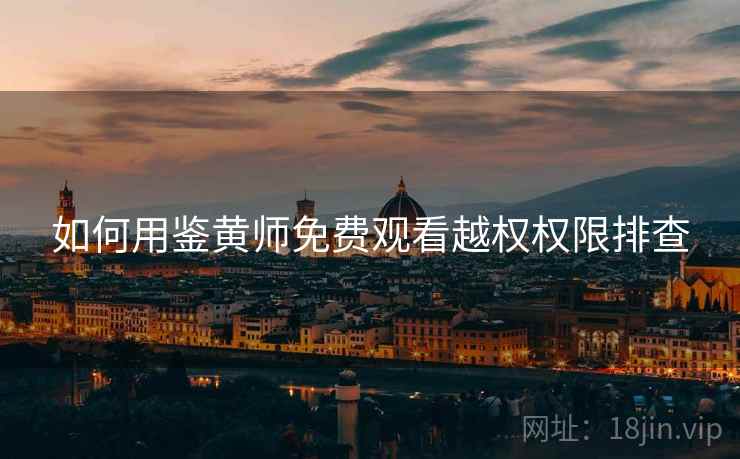 如何用鉴黄师免费观看越权权限排查