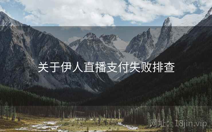 关于伊人直播支付失败排查