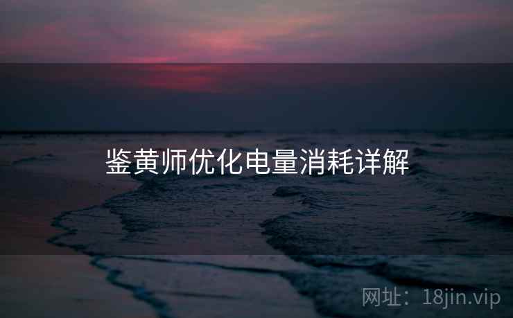 鉴黄师优化电量消耗详解