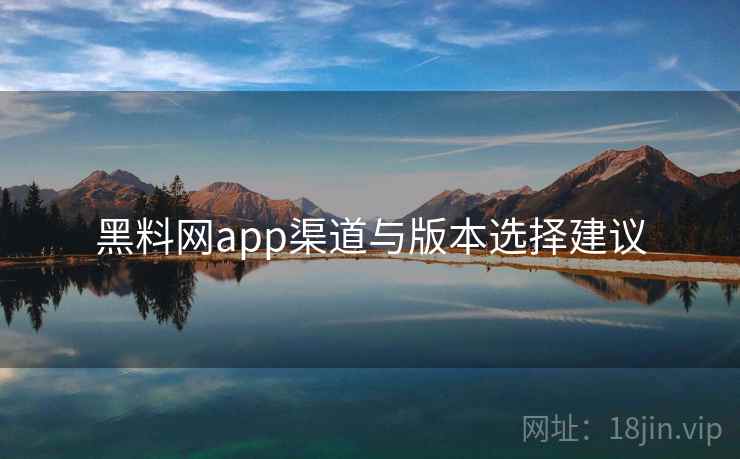 黑料网app渠道与版本选择建议